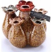 Villa Pottery  Gele bloemenvaas Flowerfield  - H14,5