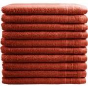 OUTLET BADTEXTIEL - set van 10 - washand 16x21 - terracotta