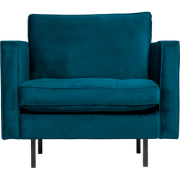 BePureHome Rodeo Classic Fauteuil - Velvet - Blauw - 83x98x88