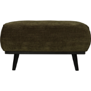 BePureHome Statement Hocker - Brede Platte Rib - Warm Groen - 40x80x55