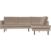 BePureHome Rodeo Hoekbank Rechts - Velvet - Khaki - 85x266x86/213