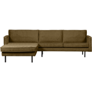 BePureHome Chaise Longue Links Rodeo - Velvet - Brass - 85x300x155