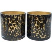 Celtic gold cheetah Ø12 x H12 cm-2 stuks