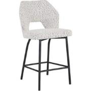 MUST Living Counter chair Bloom,100x54x57 cm, bouclé light grey, seat ...