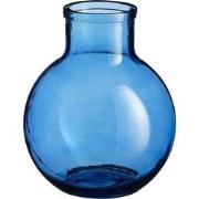 Mica Decorations Vaas Olly - 24x24x31 cm - Gerecycled Glas - Blauw