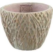 PTMD Eline Ronde Bloempot - H11 x Ø14 cm - Cement - Geel