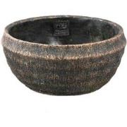 PTMD Bloempot Sary - 25x25x12 cm - Cement - Zwart