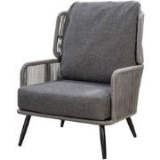 Tsubasa lounge chair alu black/rope dark grey/panther black