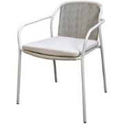 Vedella stackable dining chair aluminium salix/rope salix