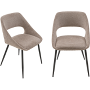 Set van 2 stoelen in stof met metalen onderstel L51 cm - ELODIE