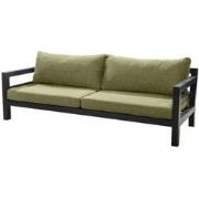 Midori sofa 3 seater alu black/emerald green