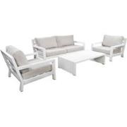 Ookii loungeset White (2 stoelen, bank, salontafel)