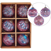 Beliani ASTRAL - Kerstballen-Roze-Glas