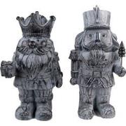 Clayre & Eef Beeld Notenkraker 21 cm Grijs Polyresin Kerstdecoratie