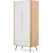 Ena wardrobe houten garderobekast whitewash - 90 x 200 cm