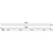 Losse opbouw basis voor pendels 5x, wit, 180cm