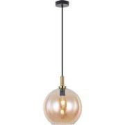 OSIRA Pendel E27 Zwart + goud, amber glas Ã˜300mm