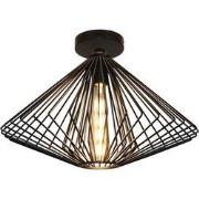 DAXOS 1x E27 plafondlamp zwart Ã˜48cm