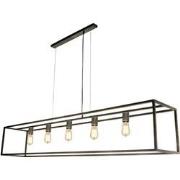 KAGO ruggine pendel rechthoek 5xE27 xl 180cm