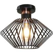 SHURU 1x E27 plafondlamp zwart + koper