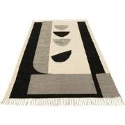 J-Line - Tapijt Tokyo Polyester Wit/zwart - 302x198x2cm