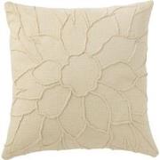 J-Line - Kussen Bloem Textiel Wit - 43x43x10cm