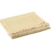 J-Line - Plaid Oneffen Katoen Geel/beige - 172x130x0.5cm