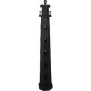 Clayre & Eef Vloerlamp Vuurtoren 23x23x140 cm Zwart Hout