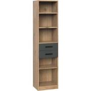 Bibliotheek 5 planken en 2 laden - L47 cm