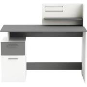 Bureau 1 Deur en 1 Lade, Grijs en Wit Decor, L121,5 cm - Platon