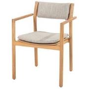 Levi stapelbare dining stoel teak incl. 2 kussens 4SO