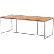 Quatro Tafelframe Frost Grey met Teak Tafelblad 220 x 95 cm