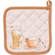 Clayre & Eef Pannenlap  20x20 cm Beige Katoen Croissant en koffie Afgi...