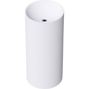 Vrijstaand composiet wastafel Circo ø40x90cm mat wit - zonder kraangat