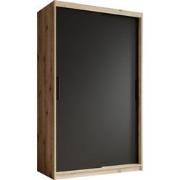 Meubella Kledingkast Luxor - Zwart - Eiken - 120 cm