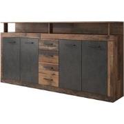 Meubella Dressoir Lavina - Old wood - Antraciet - 190 cm