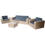 Wood4you- Loungeset 4 steigerhout - incl kussens - strakke kussens