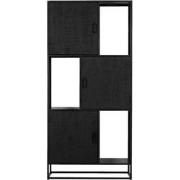 Kast 3-Deurs - Zwart Mangohout - 40x100x210cm - Yael - Giga Meubel