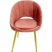 Clayre & Eef Eetkamerstoel  58x65x85 cm Roze Ijzer Textiel Stoel