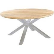 Noas dining table dia. 125 cm aluminium salix/teak