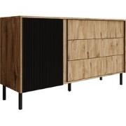 Meubella Dressoir Margareth - Eiken - 145 cm - 3 lades