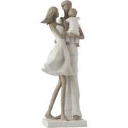 J-Line - Koppel Met Kind Poly Wit/taupe - 11.5x12.5x31cm