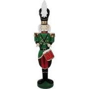 Clayre & Eef Kerstdecoratie Beeld Notenkraker 24x30x121 cm Groen IJzer