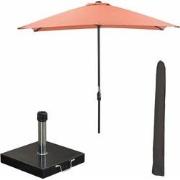 Garden Impressions Lotus stokparasol 250x250 cm - koper incl 40 kg Cos...