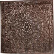 PTMD Restin Brown MDF Antique Carved Wall Panel Rect