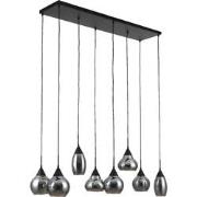 Furntastik Aquileia Hanglamp, 8-lichts, smoke glas