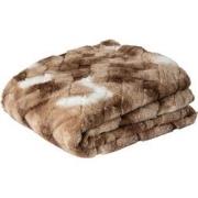 PTMD Geraldine Brown Artificial Fur Plaid Rectangle S