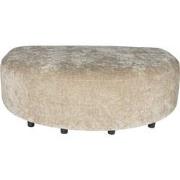 PTMD Lujo Sofa Cream Fiore Fabric Longchair Pouf