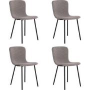 Lewis & Loft Eetkamerstoelen Logan - Polyester - Staal - Lichtgrijs - ...