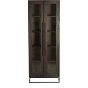 Light&living Kast 75x40x200 cm LILIAN hout donker bruin+glas